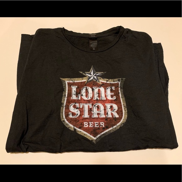 NWOT WOMEN’S DISTRESSED LONE STAR BEER GRAPHIC T-SHIRT. - Picture 2 of 16